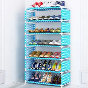 Custom Color Shoe Rack Storage Organizer Metal 7 Layer Slim Space Saver Modern Shoe Rack Shelf