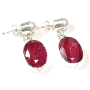 Freshwater Pearls Pure <b>Silver</b> Handcrafted Drop Earrings Bezel Setting And Imitation Pearl <b>Studs</b> - Product Image 1