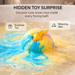 Coffret Cadeau de Bombes de Bain Effervescentes Colorées à Marque Blanche, Huiles Essentielles Biologiques, Véganes, Relaxantes, pour Enfants, avec Jouet à l'Intérieur - Product Image 3