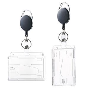 Porte-badge rétractable bidirectionnel avec logo couleur personnalisé, clip vertical/horizontal et pochette pour carte d'identité – Accessoire - Product Image 2