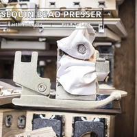 Tissus de mode : Pied presseur simple en métal pour machine à coudre domestique, sans perforation préalable, pour sequins et perles