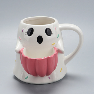 Bonita Bandeja de Cerámica con Diseño de Fantasma de 3 Secciones - Plato Dividido para Aperitivos con Diseño de Dulces y Piruletas, Plato para Fiesta de Halloween - Product Image 2