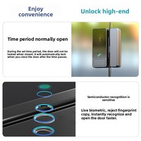 Chuangjia Smart Office Shop porte en verre empreinte digitale mot de passe serrure simple Double pas de perçage requis WiFi en réseau Tuya App