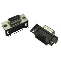 Connecteur femelle RealRun D-Sub 9 broches DR-9P-8.08 à aiguille courbée à 90 degrés avec résistance de contact maximale de 30 m, noir