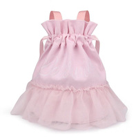 Sac à cordon personnalisé pour le ballet avec jupe en tulle et volants, sac à chaussures de danse pour filles, pochette à cordon pour jupe en tulle