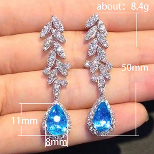 Orecchini a Goccia Blu Acqua per Donne, Forma a Pera, Accessori per Orecchie da Indossare Quotidianamente - Product Image 3