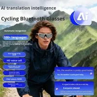 Lunettes intelligentes de sport transfrontalières pour la musique, le cyclisme, avec traduction vocale IA, vision nocturne, film, matériau TR90, direct usine