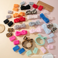 Bandeau élastique moelleux avec nœud + Ensemble de bracelets en tissu absorbant l'eau, écologiques, multicolores, pour l'application de masques de beauté et de spa