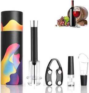 Ensemble d'ouvre-bouteille à vin 4 pièces Pompe à <span class=keywords><strong>air</strong></span> comprimé <span class=keywords><strong>Tire</strong></span>-<span class=keywords><strong>bouchon</strong></span> Comprend un kit d'ouvre-bouteille à vin <span class=keywords><strong>Bouchon</strong></span> sous vide Verseur à vin Accessoires de bar - Product Image 4