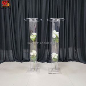 SMOOTH <b>Tall</b> Flower Stand Pillar Pedestal Transparent Acrylic Floral Plinth <b>Table</b> Centerpiece Event Decor - Product Image 3