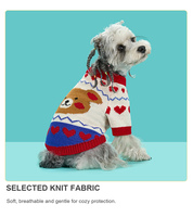 Pull de Noël pour chien, pull chaud en tricot pour animaux de compagnie, motif renne et flocon de neige, vêtements d'hiver pour chiens de petite et moyenne taille