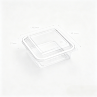 Boîte à dessert carrée transparente en PET de qualité alimentaire pour gâteau mousse au chocolat, mille-feuille, impression numérique épaisse, pour emporter