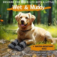 Chaussures pour chien chaudes et respirantes en PU, motif uni, antidérapantes, portables, pour l'automne et l'hiver – Offre spéciale