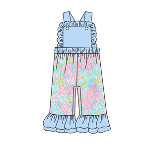 Précommande mode printemps fleur nouveau design petites filles <span class=keywords><strong>combinaison</strong></span> volants volants pantalons bretelles styles soeur enfants vêtements styles - Product Image 6