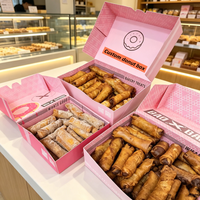 Boîte à dessert pliante blanche personnalisée avec impression intégrale, boîte d'emballage pour mochi, beignets, biscuits, éclairs, pâtisseries, qualité alimentaire