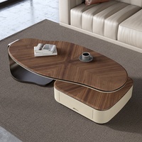 Table basse en bois massif de noyer de forme irrégulière, style moderne minimaliste, durable, de haute qualité, pour le salon