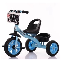 Vélo à pédales tricycle en plastique et métal, vente directe usine, pour enfants de 2 à 6 ans, avec barre de poussée unique, couleur et logo personnalisables pour garçons et filles