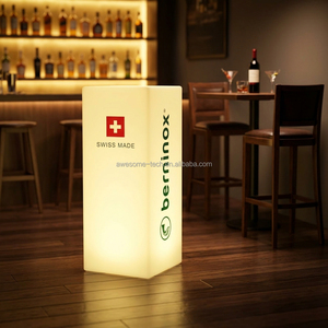 Modern LED Cube Patio Furniture Set Rechargeable Waterproof Plastic Garden <strong>Table</strong> and Chairs for Hotel Park or Bar Use - Product Image 4