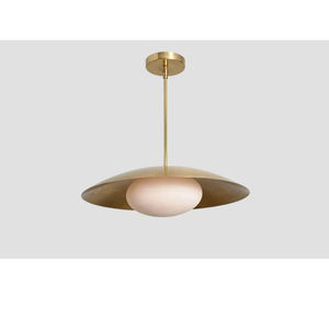 Lámpara Colgante de Latón Hecha a Mano, Estilo Moderno de Mediados de Siglo, Pantalla de Cúpula, LED Minimalista Regulable, para Techo de Hogar u Oficina - Product Image 1