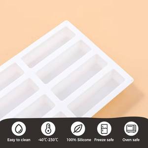 Moule à bâtonnets de fromage en silicone antiadhésif platine sans BPA, 8 cavités rectangulaires, certifié LFGB, de l'usine MUYULINS - Product Image 2