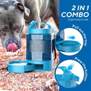 Portable <b>Dog</b> Water Dispenser Bottle Large Capacity Pet Watering <b>Bowl</b> <b>Collapsible</b> Drinking Tumbler for Outdoor Travel - Product Image 2