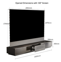 Meuble TV laser intelligent 100 pouces avec écran de projection ALR UST, meuble de projecteur UST intelligent, meuble TV laser invisible