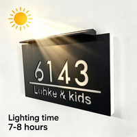 Lampes solaires IP65 pour plaque de porte, numéros de maison, éclairage extérieur pour jardin et entrée, panneau lumineux pour adresse