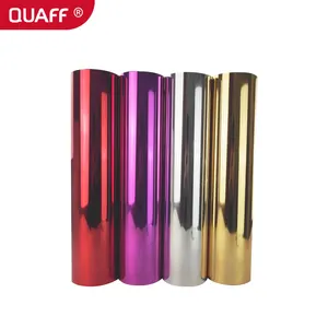 QUAFF grosir Foil panas transfer film lembut metalik 0.5*25m dibuat di Korea kualitas baik untuk logo kustom cetak t shirt