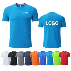 Customized Short-Sleeved Ice Silk T-Shirt Breathable Quick-Drying Pure Color Elastic Neck Unisex Adult for Ice Promotional