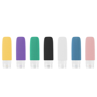 Ensemble de flacons de voyage approuvés par la TSA de 3 oz, ensemble de tubes souples portables pour articles de toilette, kit de flacons de voyage en silicone rechargeables