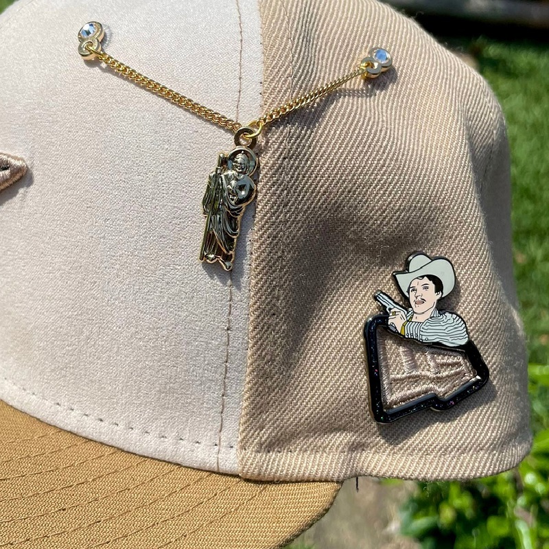 Пользовательские ковбойские булавки рамка границы шляпы булавки горный хрусталь мексиканский Starboy Mexican