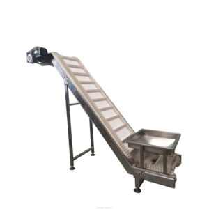 Nicht standard mäßiger kunden spezifischer Förderer in Lebensmittel qualität PVC <span class=keywords><strong>Big</strong></span> Dip Angle Elevator Förderband aus Edelstahl - Product Image 1