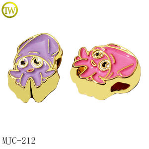 사용자 정의 에나멜 로고 구슬 금속 이름 펜던트 실버 아연 합금 가죽 팔찌 조정 가능한 느슨한 슬라이더 구슬 보석 메이커의 도구 - Product Image 4