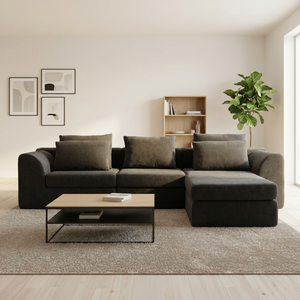 Divano a 7 posti per soggiorno 2026, colore bordeaux scuro, a forma <span class=keywords><strong>di</strong></span> L, set completo <span class=keywords><strong>di</strong></span> divani compressi con schienale - Product Image 1