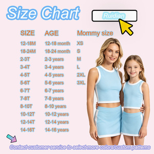 Completo da Tennis Coordinato <span class=keywords><strong>Mamma</strong></span> e Figlia in Nylon Spandex, Top e Gonna-Pantaloncino con Pantaloncini Interni, Abbigliamento Sportivo Traspirante per Bambini per l'Estate - Product Image 2