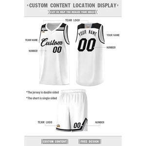 Custom Basketball Jersey White V Neck Sublimated Moisture Wicking Uniform For Men Youth Unisex Adult - Product Image 2