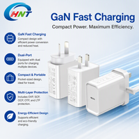 Chargeur rapide ultra-fin pliable 45W GaN avec prise UK, USB-A et USB-C PD QC pour iPhone, iPad, Samsung, adaptateur mural pour la maison et les voyages