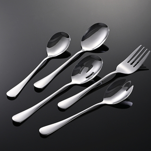 Set di utensili in acciaio inossidabile per Hotel grandi cucchiai da portata strumento da cucina che serve cucchiaio forchetta per 1010023 forchetta per insalata - Product Image 1