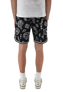 Wholesale Sublimation Paisley All Over Print Designer Men Short With Pockets Causal Lightweight Breathable Polyester Mesh Shorts