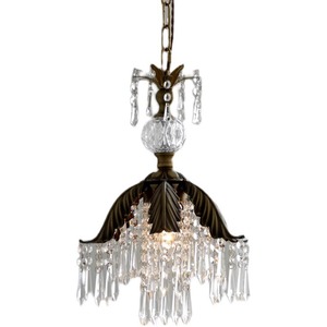 French Country Retro Style Brass Lighting Fixtures Crystal Chandelier Pendant <b>Light</b> for <b>Dining</b> Room Dressing Room Lighting - Product Image 4