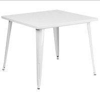 Ensemble table et chaises de salle à manger carrées en fer industriel antique, revêtement poudré, pour restaurant, usage intérieur/extérieur, salon