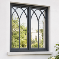 Fenêtres coulissantes en aluminium sur mesure, design horizontal, fenêtre coulissante pliante, finition durable avec revêtement en poudre pour les maisons