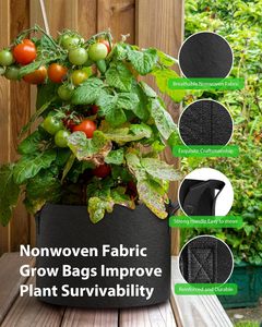 Bolsas de cultivo para plantas de 3, 5, 7, 10, 15, 20, 25 y 30 galones, macetas de tela resistentes, bolsas de jardín no tejidas, bolsas reutilizables para plantas - Product Image 2