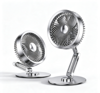 Ventilateur de bureau flexible en alliage, réglable, pliable, rechargeable, portable, avec support pour téléphone portable, pour bureau et maison, OEM
