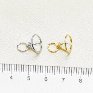 Colgante de Plata S925 con Cuentas Redondas de 8-9 mm, Accesorios de Perlas para DIY, Soporte Vacío, Cadena Dorada Saturno para Regalo 3618 - Product Image 2