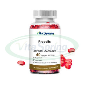 VitaSpring, Etiqueta Privada, extracto de propóleo de abeja negra Natural, Ganoderma, 500mg, 1000mg, suplemento de cápsulas blandas de propóleo - Product Image 1