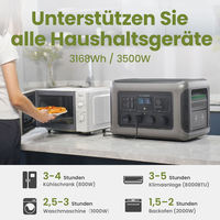 Station d'alimentation portable 3500W 3168Wh LiFePO4, générateur solaire 7000W à crête de puissance, alimentation de secours UPS pour maison, camping-car, hors réseau, alimentation d'urgence