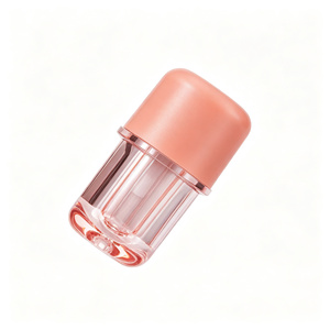 ขวดลิปกลอสทรงกลมสีชมพูกุหลาบขนาด 4 มล. พร้อมแปรงแบนขนาดเล็ก ขายส่ง - Product Image 1