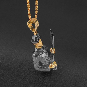 Pendentif personnalisé en diamant plaqué or pour hommes, style hip-hop, bijoux de rappeurs, vente en gros - Product Image 2