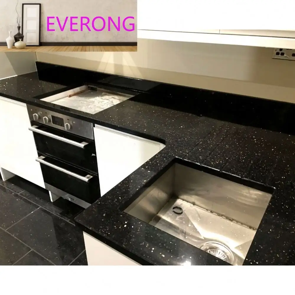 Natural China Stone Black Gold Granite, Black Galaxy Granite Tiles & Slabs, Nero Star Galaxy Granite